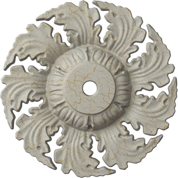 Ekena Millwork Needham Ceiling Medallion (Fits Canopies up to 4 1/4"), 14 5/8"OD x 2 1/4"P, Pot of Cream Crackle CM14NEPCC - main